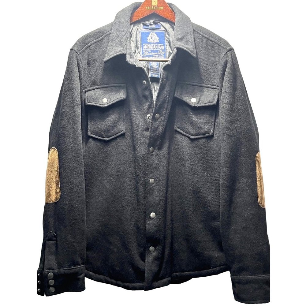 American Rag Men’s Quilted  Elbow Patch Shirt Jacket, Size Large